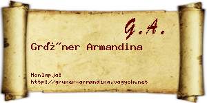 Grüner Armandina névjegykártya